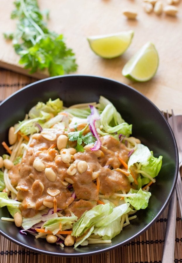 Pasta Salad with an Exquisite Peanut Butter Dressing