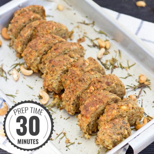 Modern nut roast. Minimum fuss, maximum taste. Prep Time 30 minutes, Roast Time 40 minutes | #maincourse #Christmas #vegetarian | hurrythefoodup.com