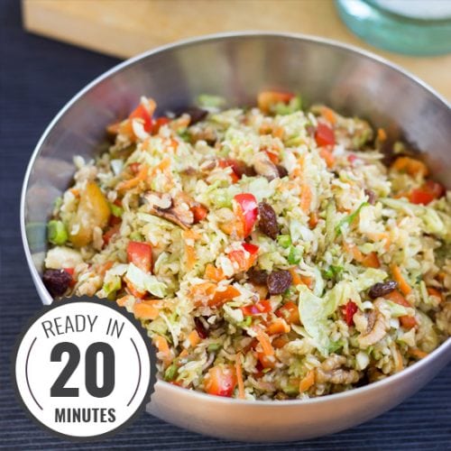 Colourful Christmas Slaw. Ready in 20 mins. | #sidedish #vegan | hurrythefoodup.com