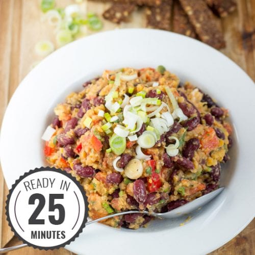 Fitness Lentil Bean Salad. 40g per bowl. Ready in 7 minutes | #vegetarian #workout| hurrythefoodup.com