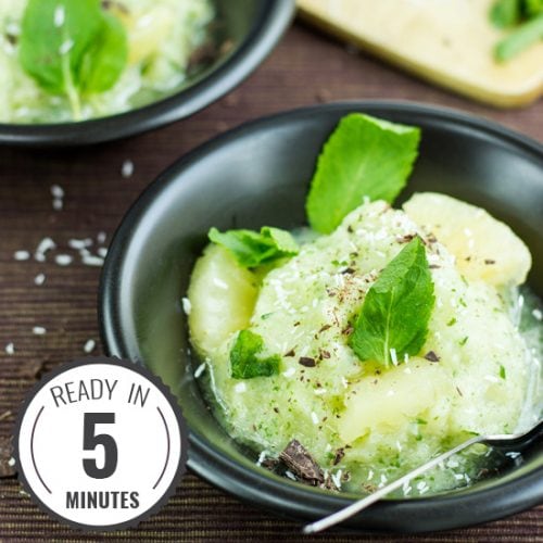 Pineapple Sorbet with Mint. Cool. #dessert #sorbet | hurrythefoodup.com