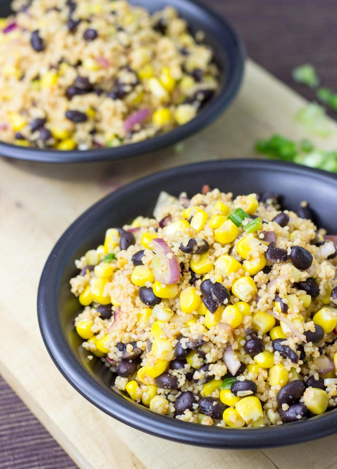 Easy Vegan High Protein Black Bean Salad with Corn