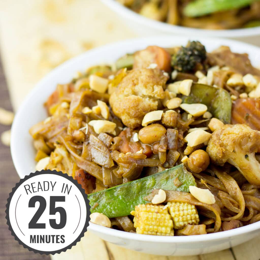 Easy Vegan Peanut Sauce Stir Fry Recipe with Noodles