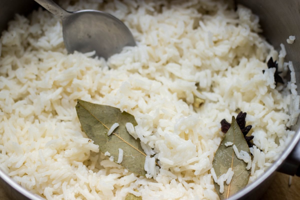 Process of cooking rice for Vegan Chickpea Curry | HurryTheFoodUp