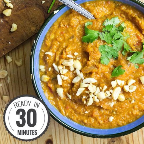 Amazingly Quick and Healthy Vegetarian Sweet Potato Soup | hurrythefoodup.com