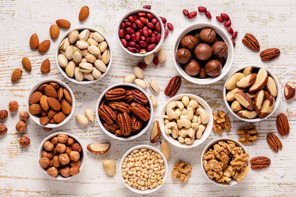 A variety of high protein nuts