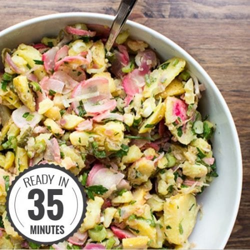Damn Delicious Vegan Potato Salad - No Oil, No Mayo | hurrythefoodup.com