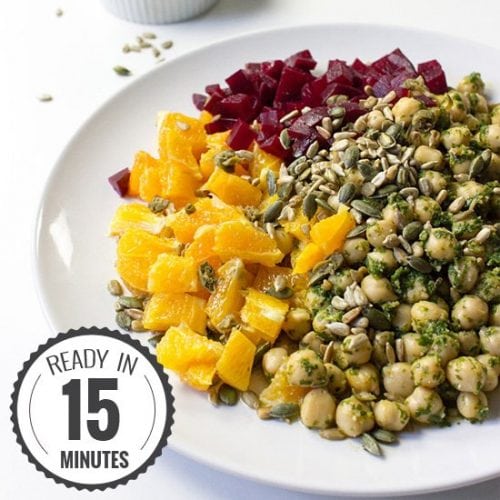 Vegan Chickpea Summer Salad - Refreshing, Innovative, Ready in 15 mins | hurrythefoodup.com