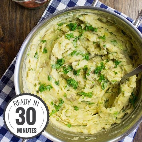 Vegan Mashed Potatoes - No cream, no butter, just 100% vegan | hurrythefoodup.com