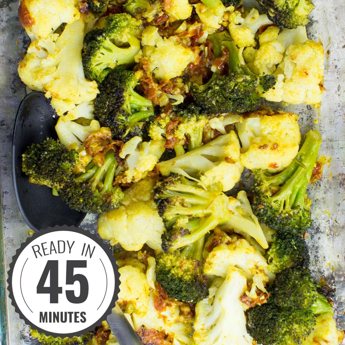 Garlicky Oven-Roasted Broccoli and Cauliflower Recipe