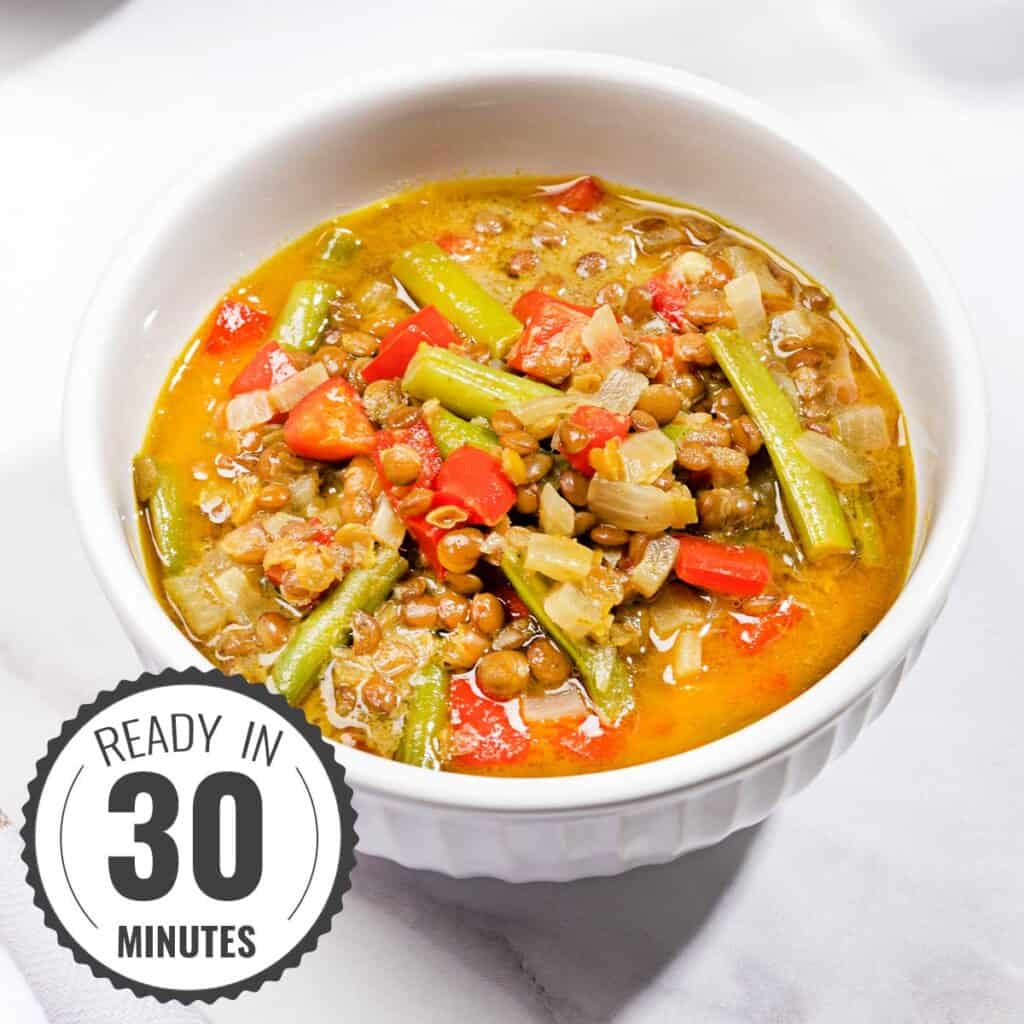 Creamy Curried Lentil Soup with Coconut