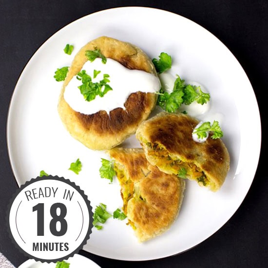 Indian Parathas with Curried Carrots