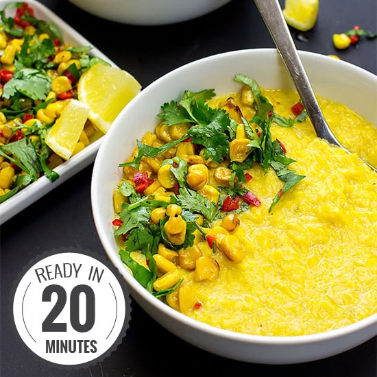 Asian-style Creamy Corn Soup (Vegan, 20 mins)