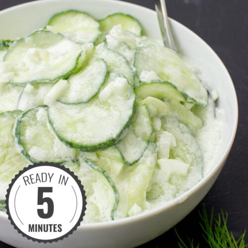 Grandma’s Creamy Cucumber Salad - Taste never gets old | hurrythefoodup.com
