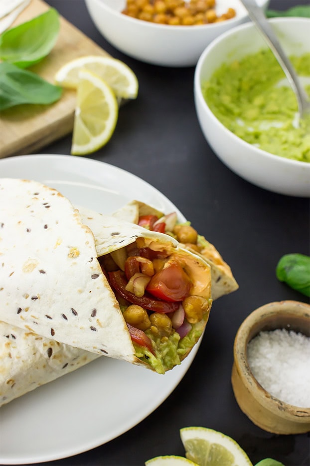 Pesto Wraps with Chickpeas - It's a Veg World After All®