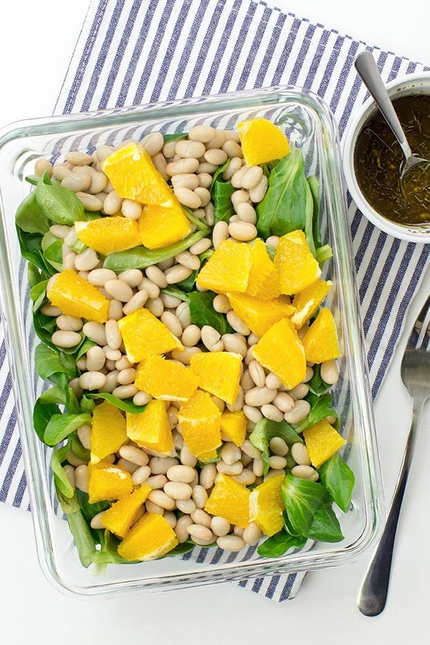 Speedy White Bean Salad - Make Lunch a Joy - Speedy White Bean Salad is served #agave syrup #olive oil | hurrythefoodup.com