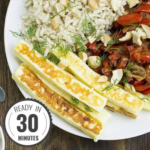 Squidgy Fried Halloumi with Crushed Nuts – less painful than it sounds | hurrythefoodup.com