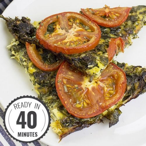 Low-Carb Cheese and Spinach Pie - Five Minutes Prep! | hurrythefoodup.com