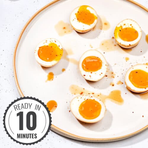 Soy sauce eggs featured image with time stamp | Hurry The Food Up