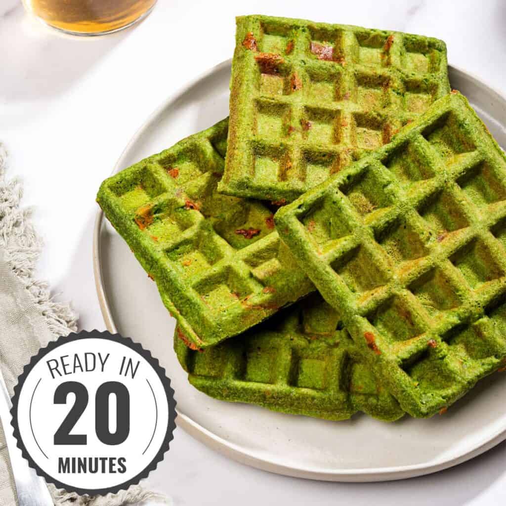 Super Green Waffles with Cream Cheese