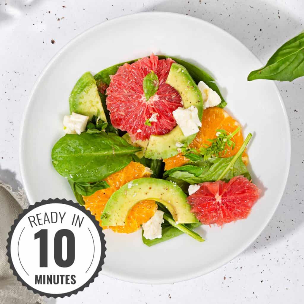 High Fibre Avocado Citrus Salad With Feta