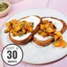 A plate of healthy French toast with apples with a time stamp in the bottom left hand corner | Hurry The Food Up