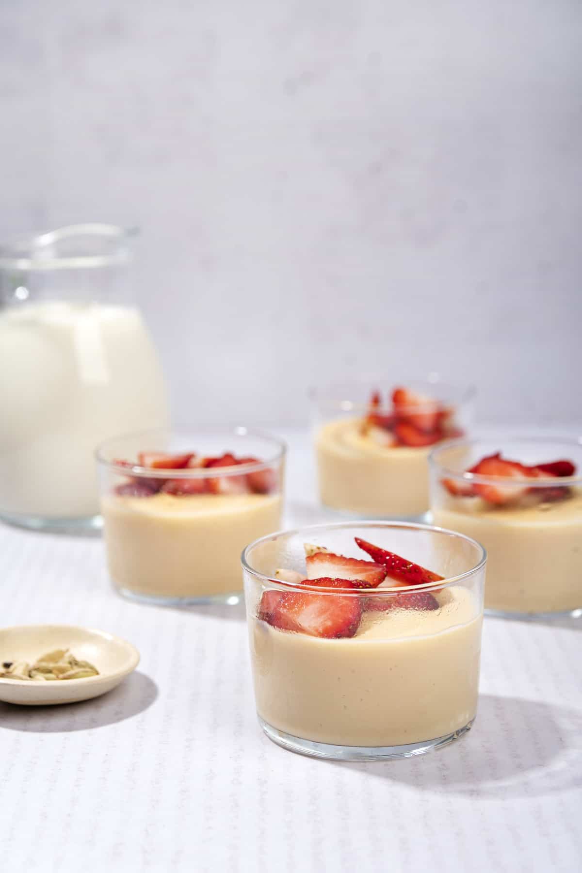 Homemade Custard Pudding with Strawberries - 50