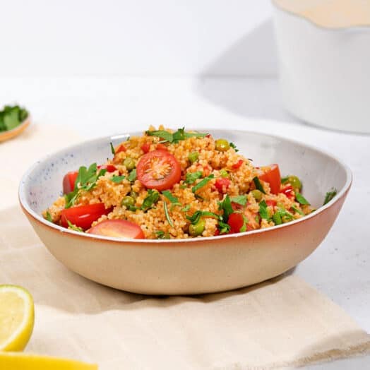 One Pan Mediterranean Couscous Bowl Hurry The Food Up