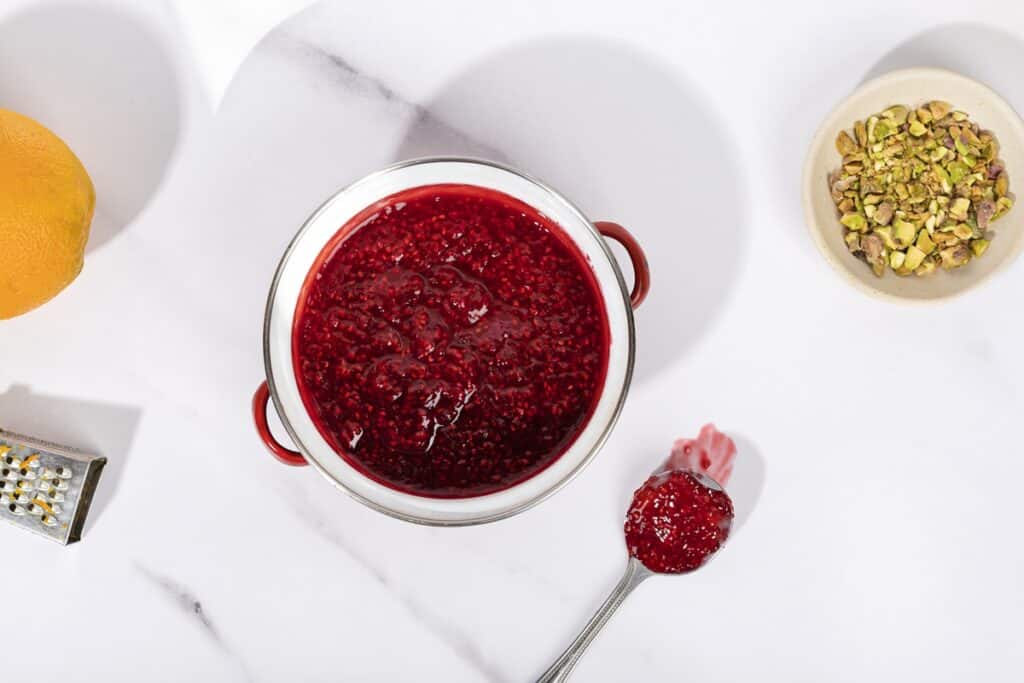 High Protein Yogurt Breakfast with Raspberry Compote