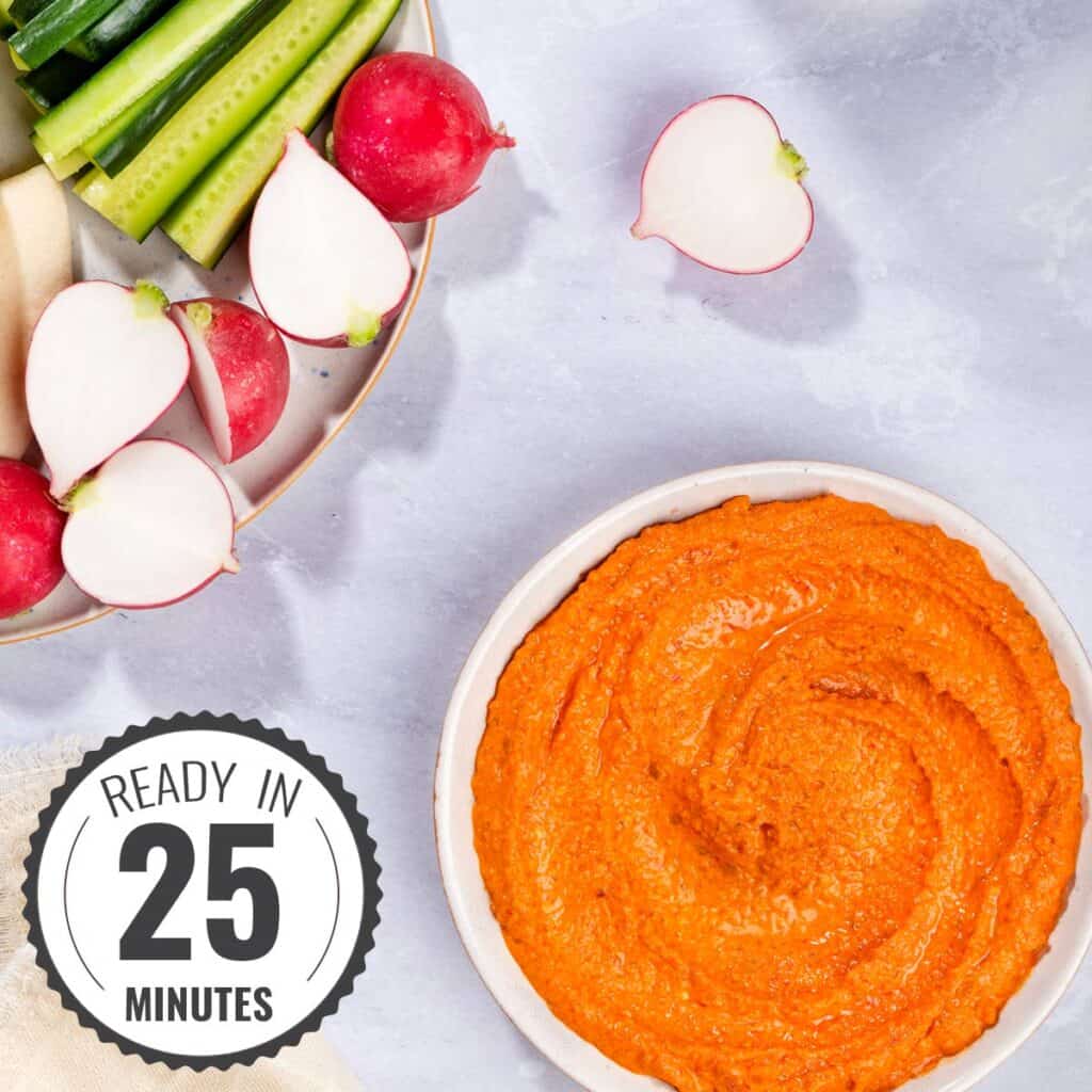 Roasted Red Pepper Dip (Muhammara) + Lunch Platter