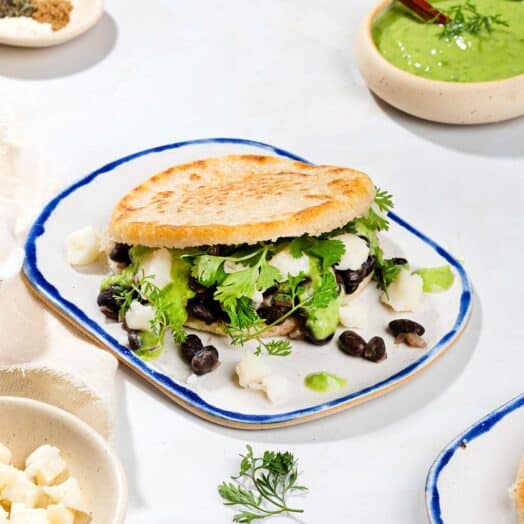 Vegetarian Arepas with Black Beans & FetaHurry The Food Up