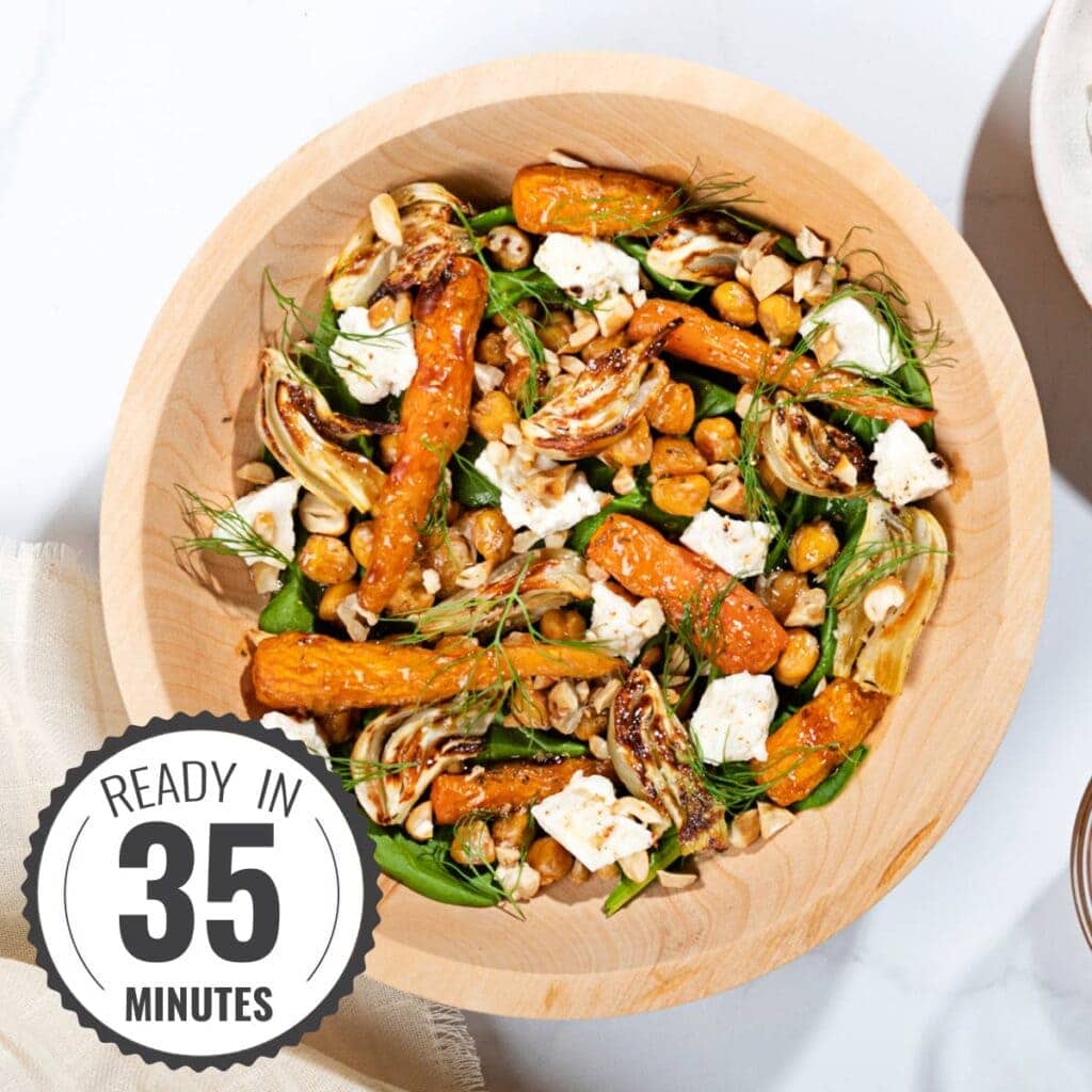 Roasted Fennel and Carrots with Chickpeas