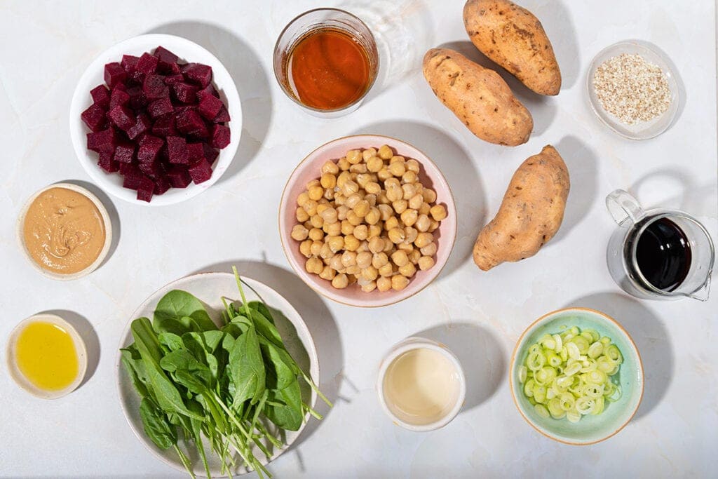 Roasted Sweet Potato and Beetroot Salad (easy recipe)