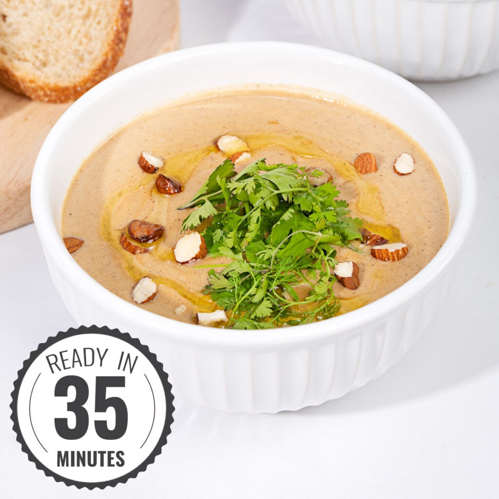 Creamy Vegan Cauliflower Soup (high-protein recipe!)