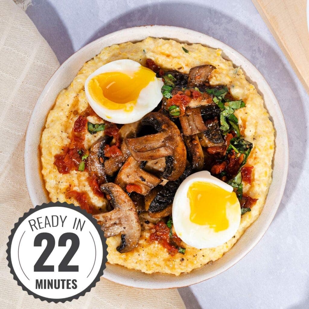 Creamy, Dreamy Mushroom Polenta (high-protein!)