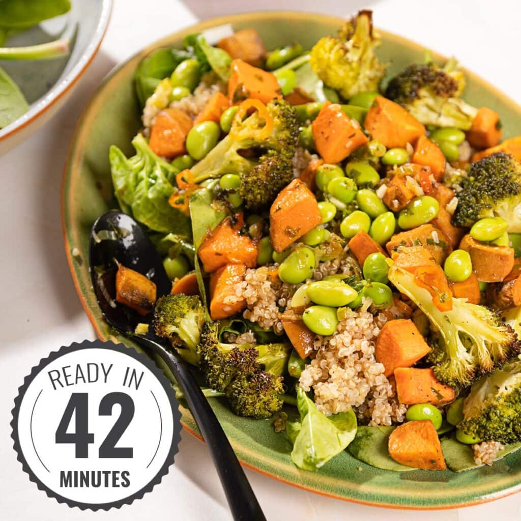 Sweet Potato and Broccoli Salad Bake (Protein Recipe)