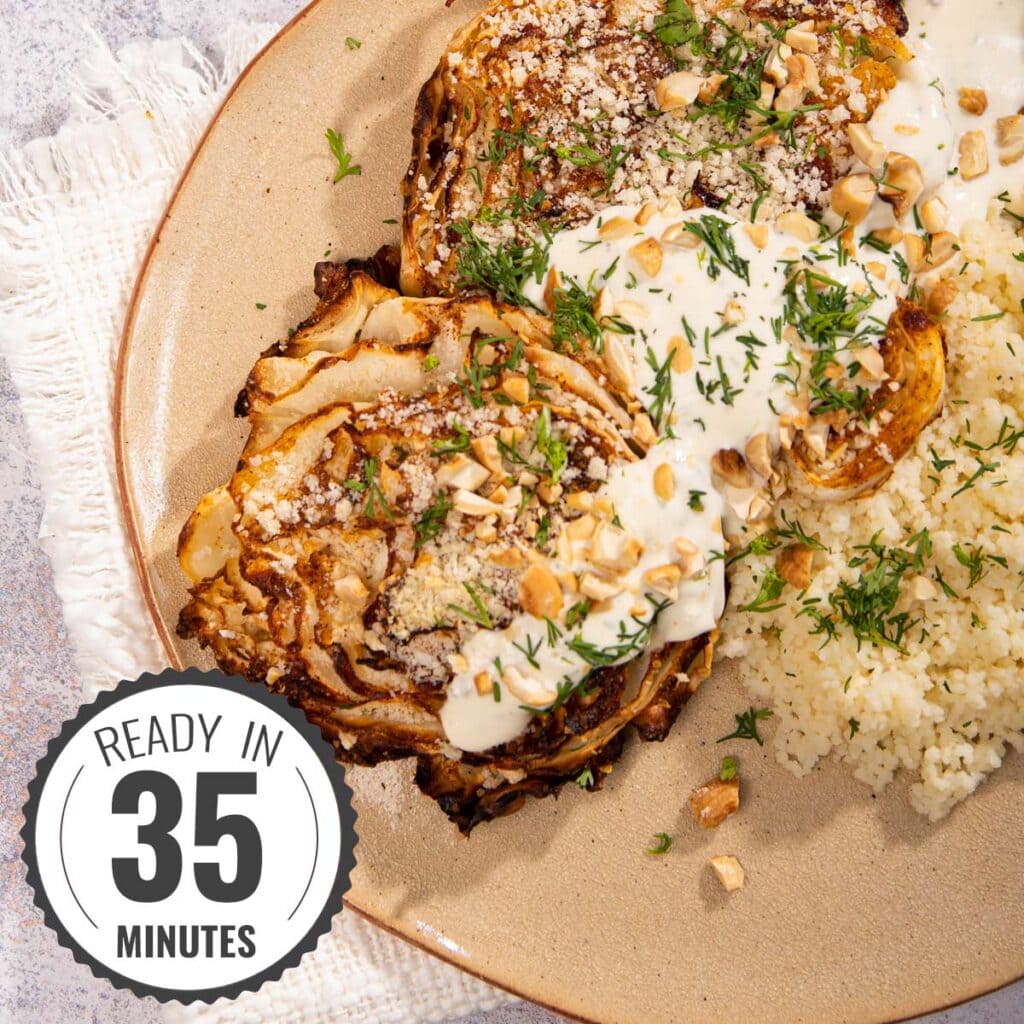 Saucy Roasted Cabbage Steaks (High-Protein Recipe)