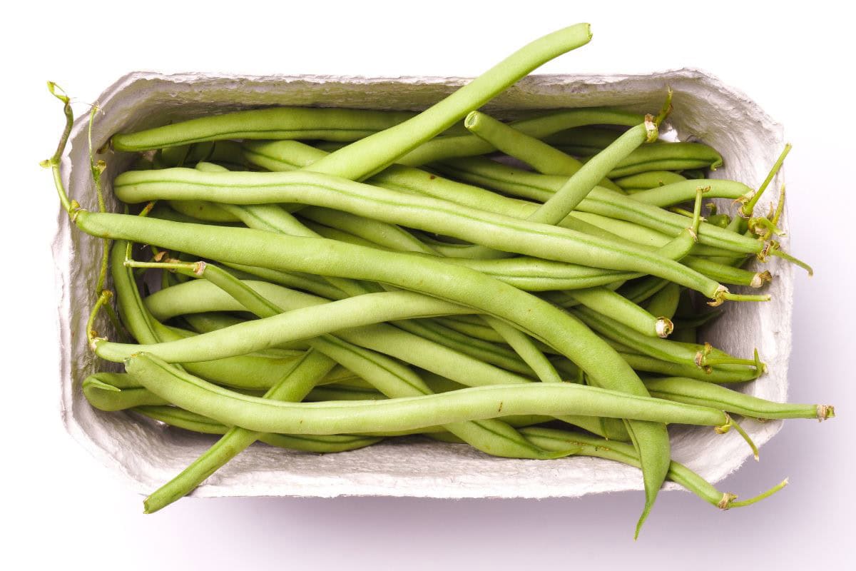 Haricot verts in a paper pulp container | Hurry The Food Up