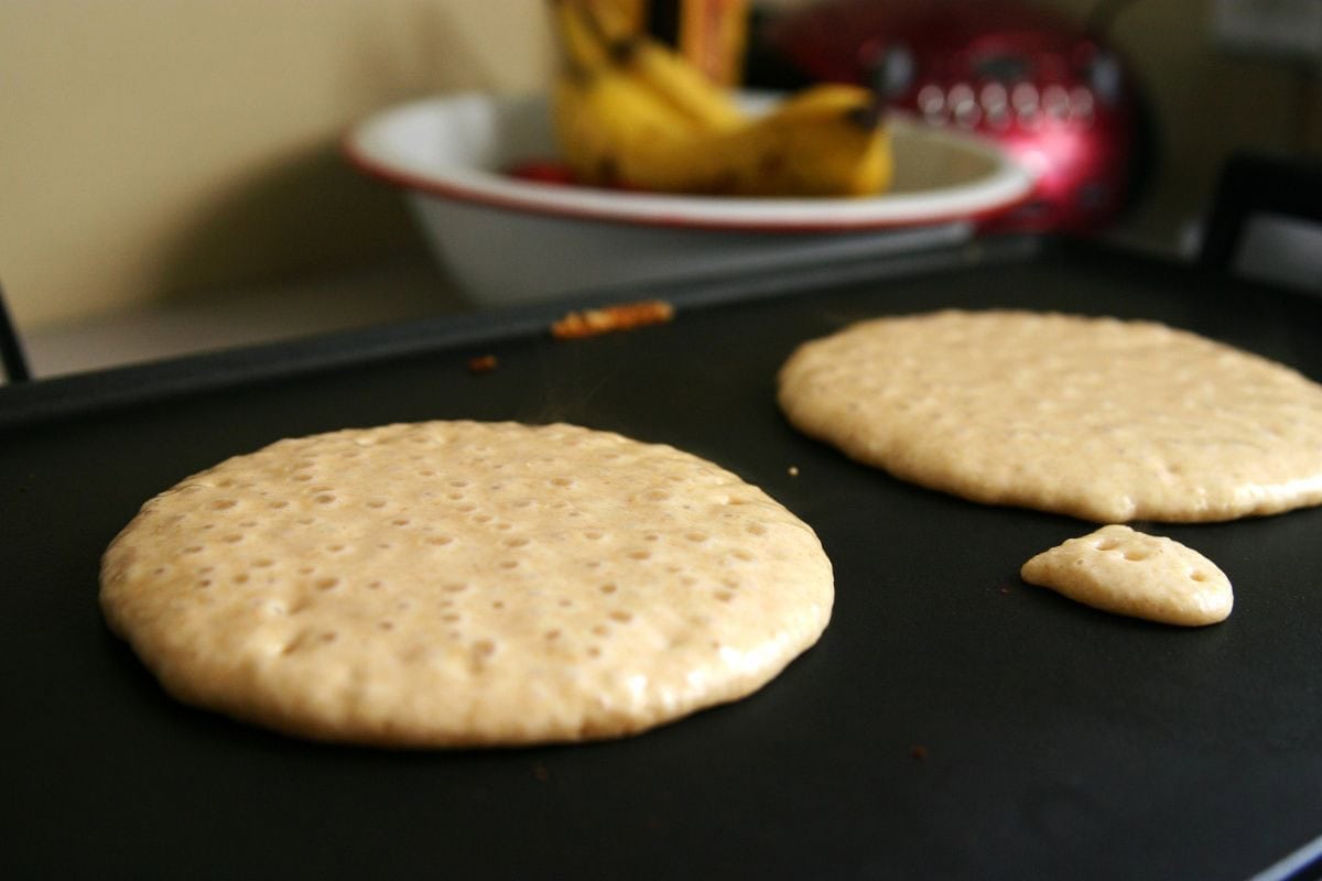 Griddle cakes being cooked on a hot plate | Hurry The Food Up