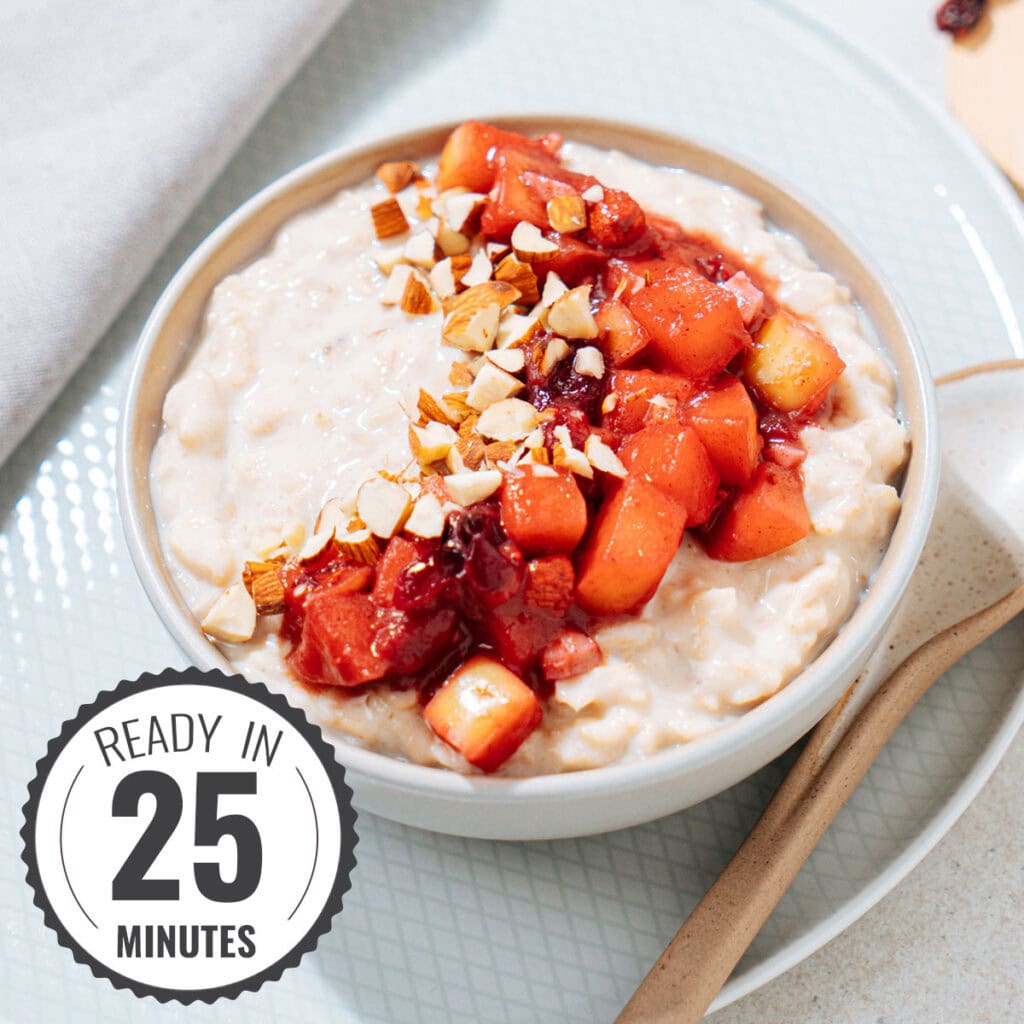 Protein Powder Oatmeal with Winter Apple (24g protein!)
