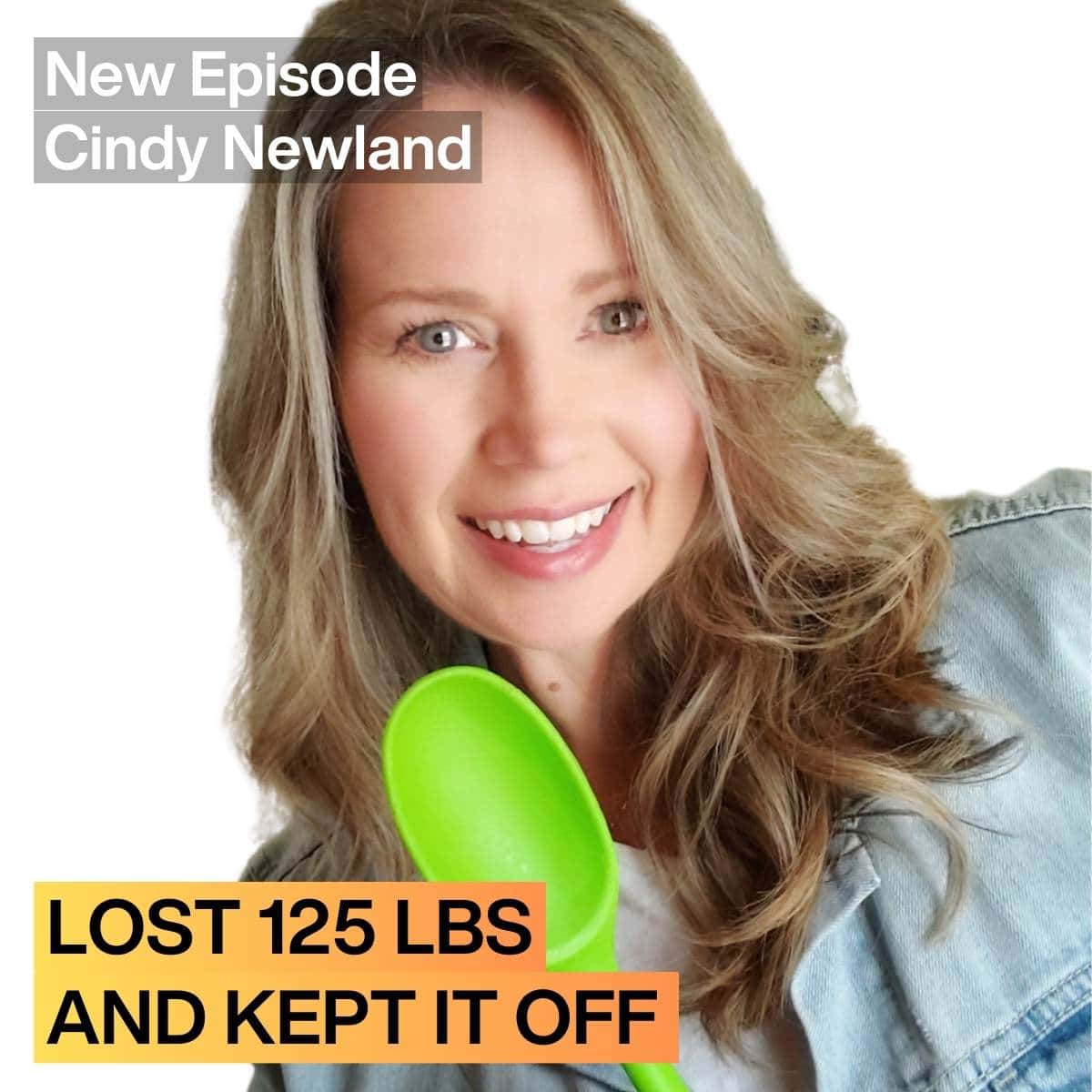 A picture of Cindy wearing a blue jacket and holding a green spoon - 1