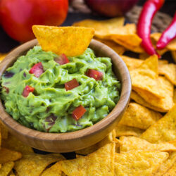Wasabi guacamole served with chips - 49
