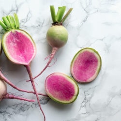 Watermelon radish on marble surface - 16
