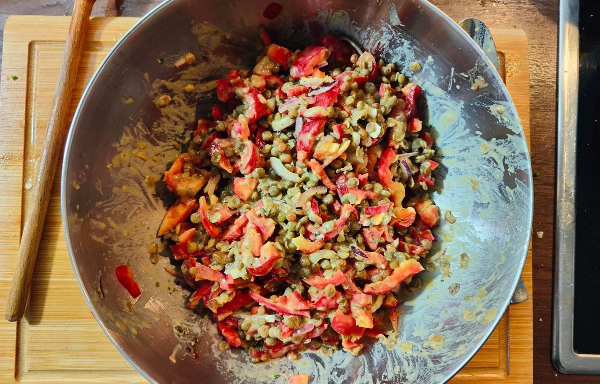 Lentil Salad with dressing