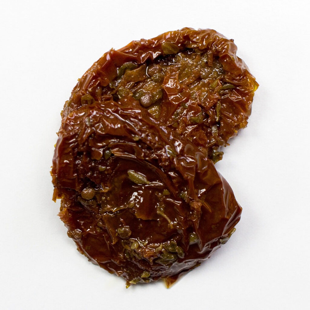 Sundried tomatoes on white background