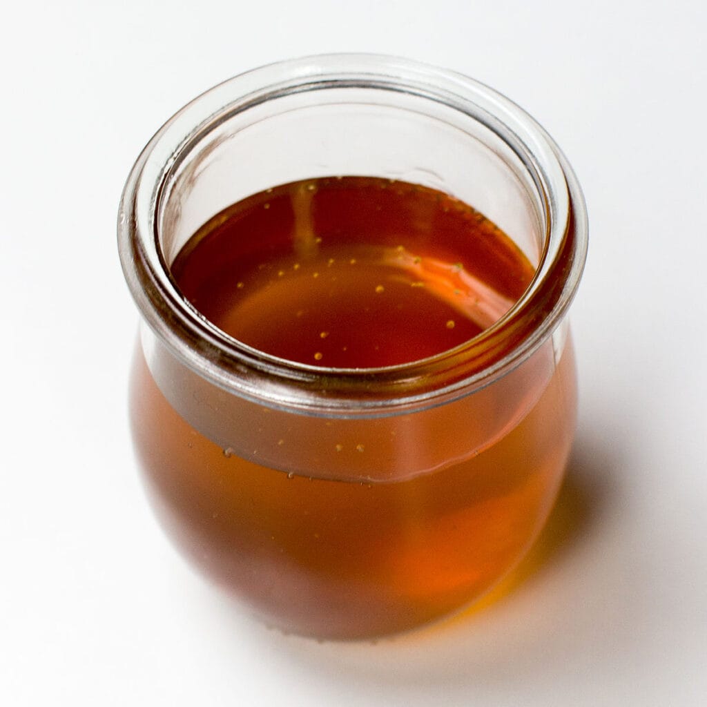 Honey on white background