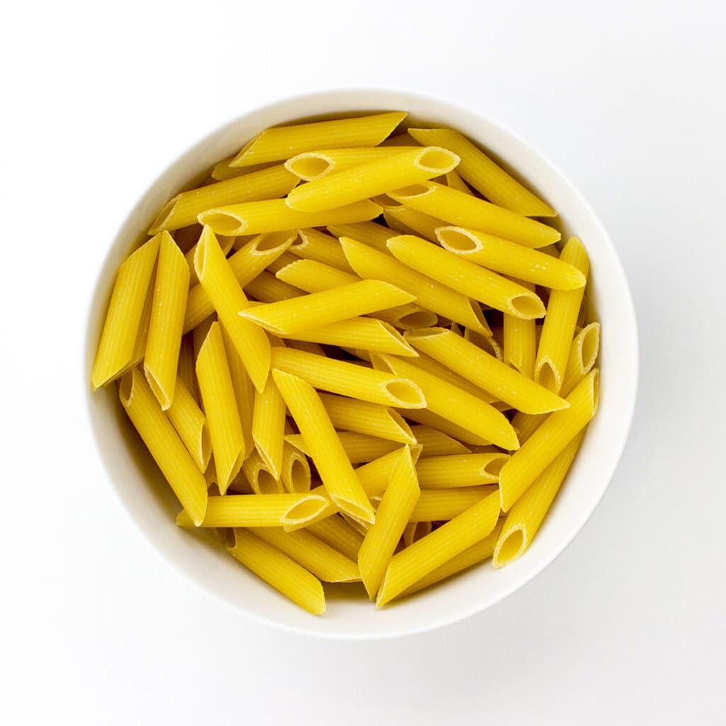 Penne pasta in a bowl