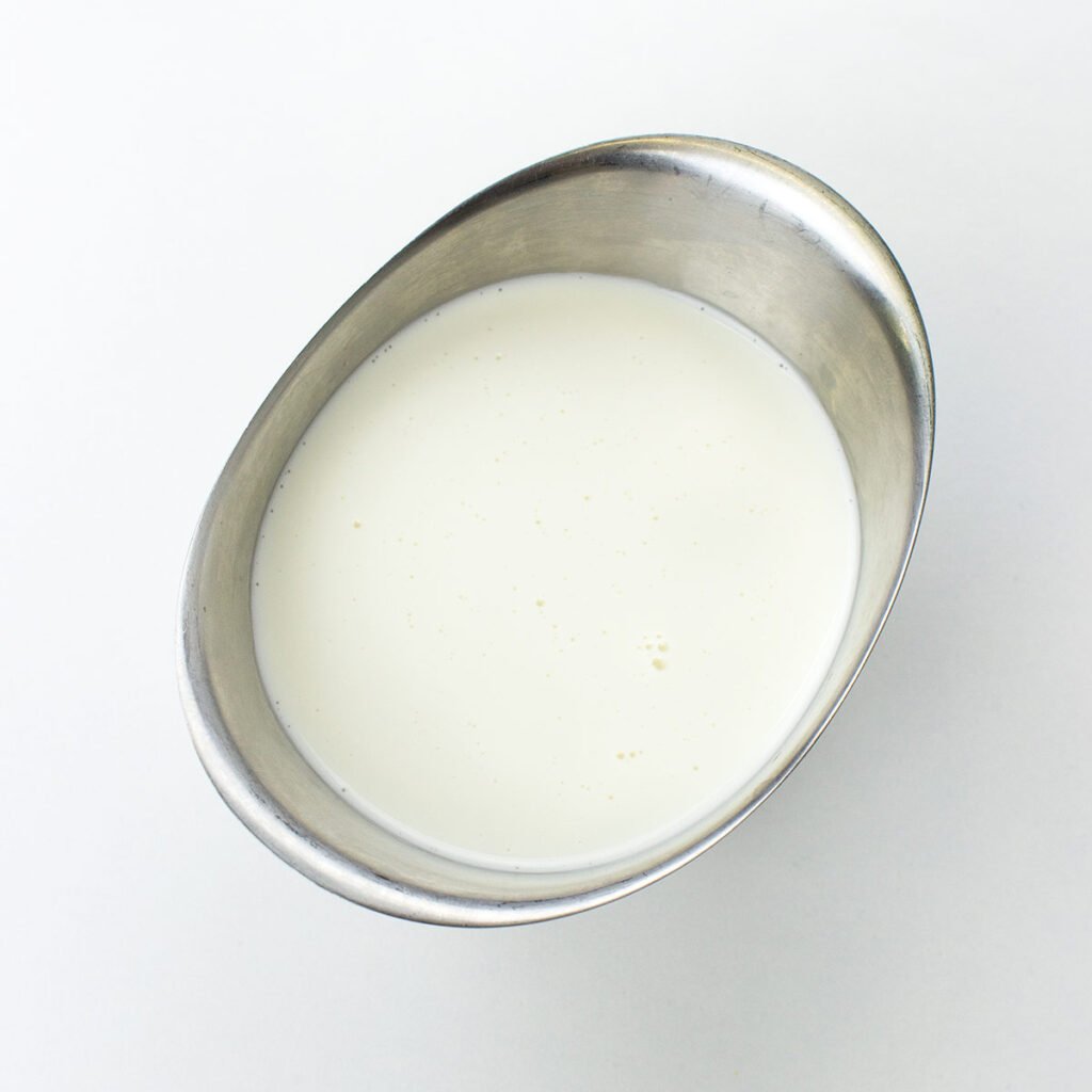 Soy cream in a bowl