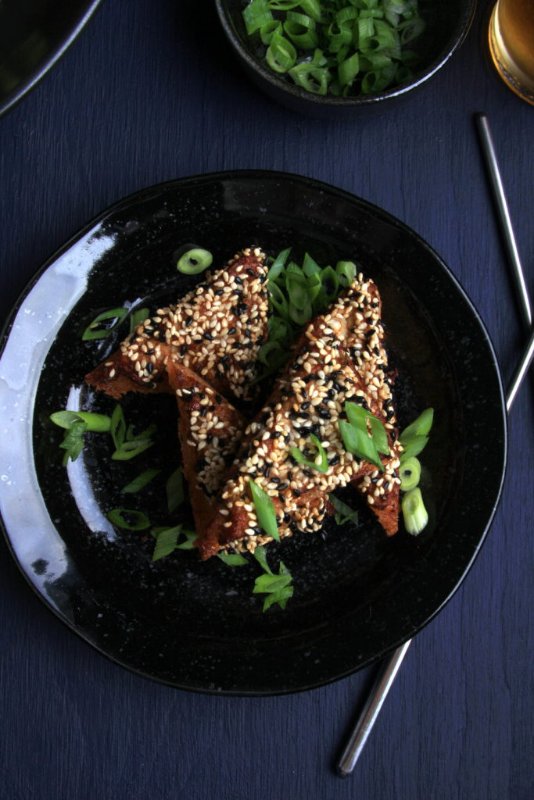 vegan shrimp toast vegan shrimp toast