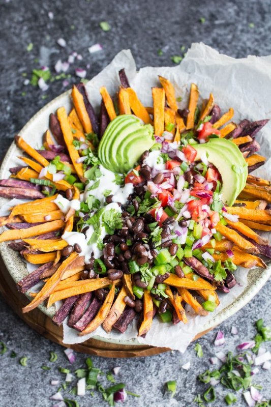 Mexican Loaded Baked Sweet Potato Fries
